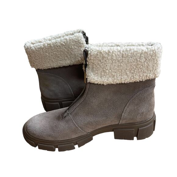 Blondo Plaka Waterproof Faux Fur Boot Dark Taupe Bootie, Size 7.5 - Picture 2 of 11